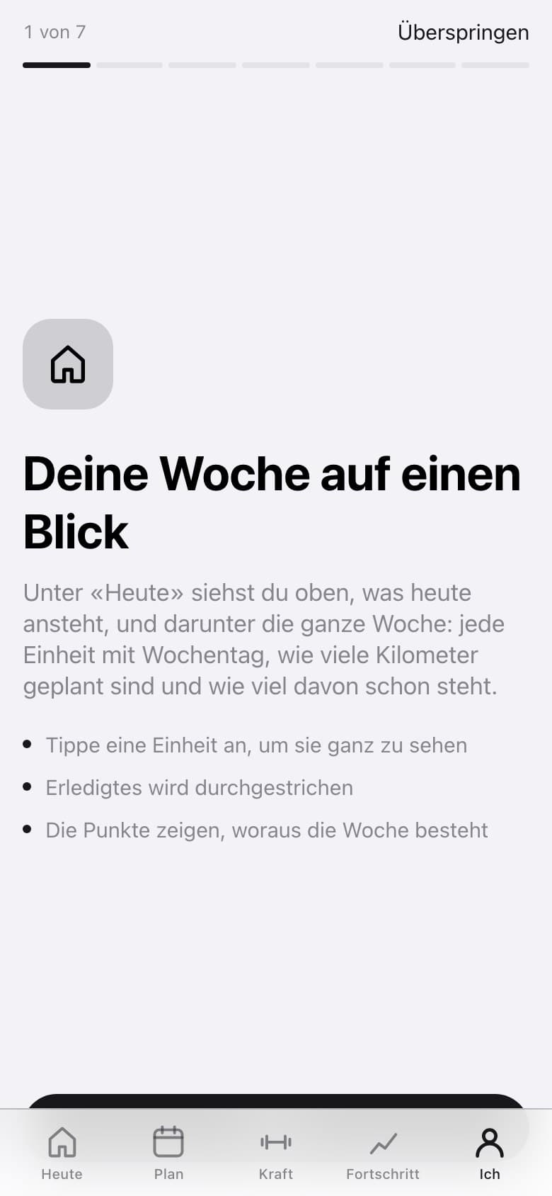App-Rundgang: deine Woche auf einen Blick
